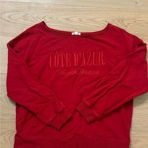 Garage Off-the-Shoulder Sweater in Red